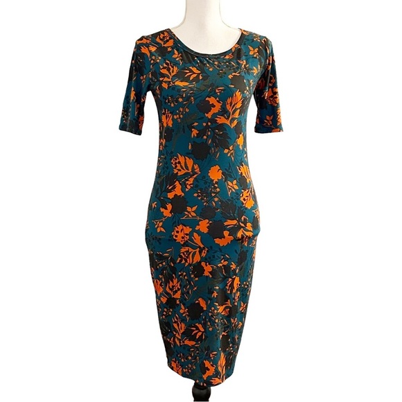 LuLaRoe Dresses & Skirts - NEW LuLaRoe Julia Bodycon Stretch Jersey Knit Dress Women’s SZ XS Green Floral